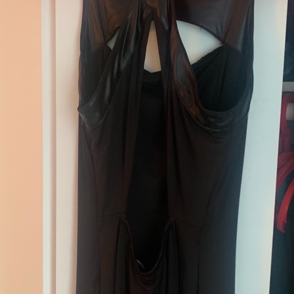 BeBe Addiction Collection  Pleather Contrast HiLo Halter Dress 🖤 - Picture 2 of 6